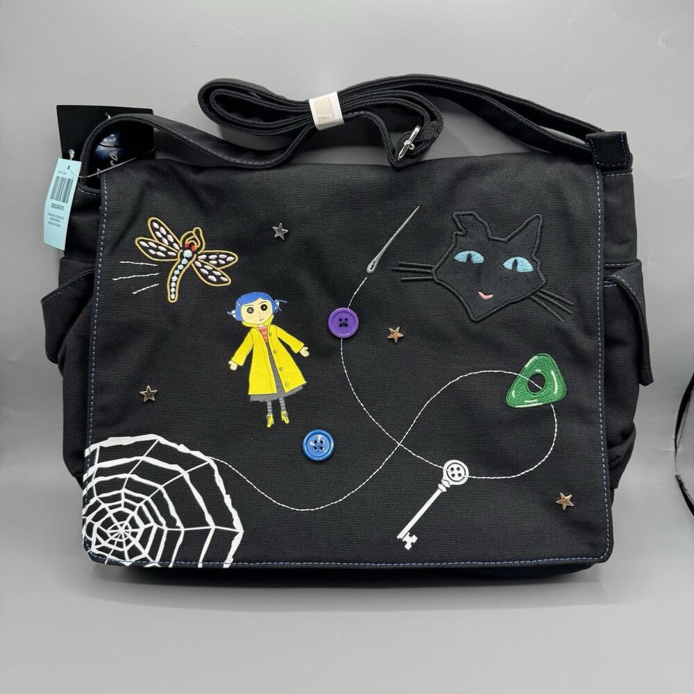 Coraline Icons Glow-In-The-Dark Messenger Bag NEW